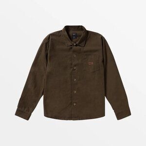 RVCA Chainmail Quilted Brown Button Up Shirt Jacket Mens Extra Large XL New NWT